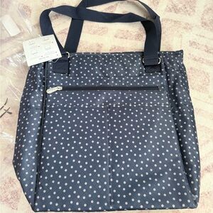 Polka Dot Navy Tote Bag